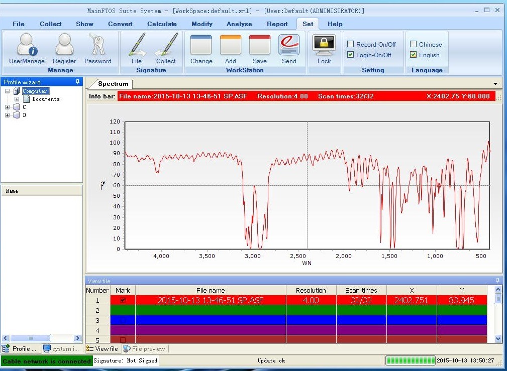 DW FTIR 530Pro FT IR Software 2