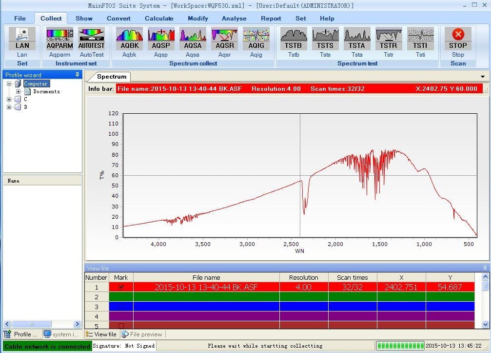 DW FTIR 530Pro FT IR Software